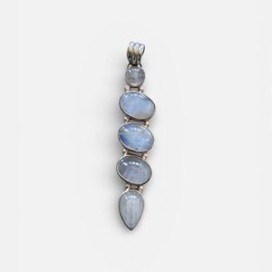.925 sterling silver & Rainbow Moonstone necklace pendant Spiritual Healing Deal